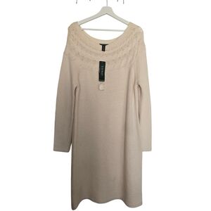 NWT Ralph Lauren Modern Cream Cable Knit Sweater Dress